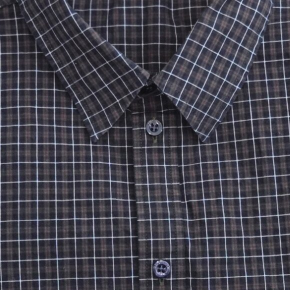 Balenciaga 39 Boxy Short Sleeve Shirt Button Up Oversized Plaid - Picture 3 of 9